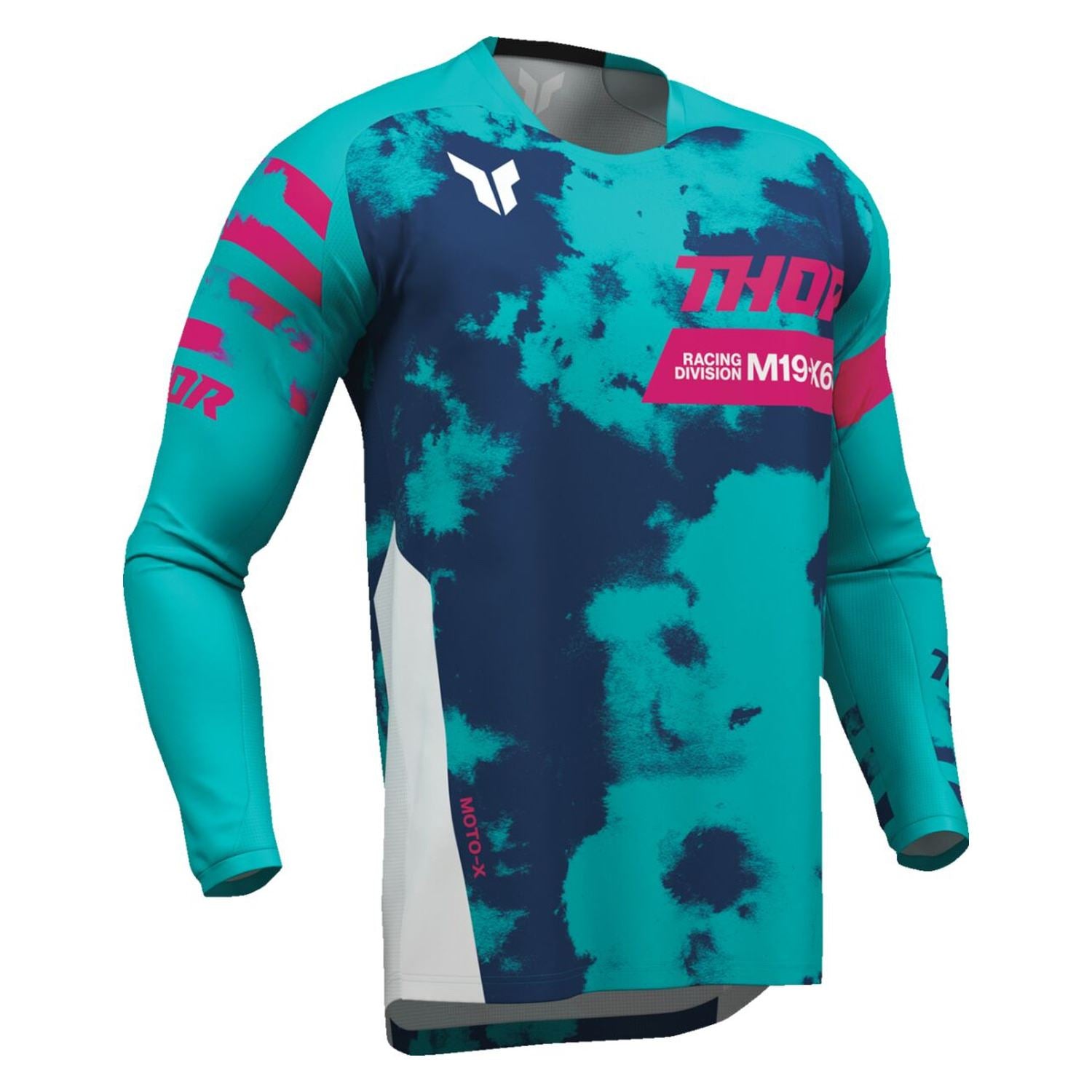 Thor 2026 Youth Launchmode Bleach White Aqua MX Jersey
